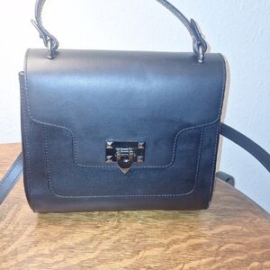 Divena Firenze Elegant Black Leather Satchel Handbag